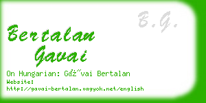 bertalan gavai business card